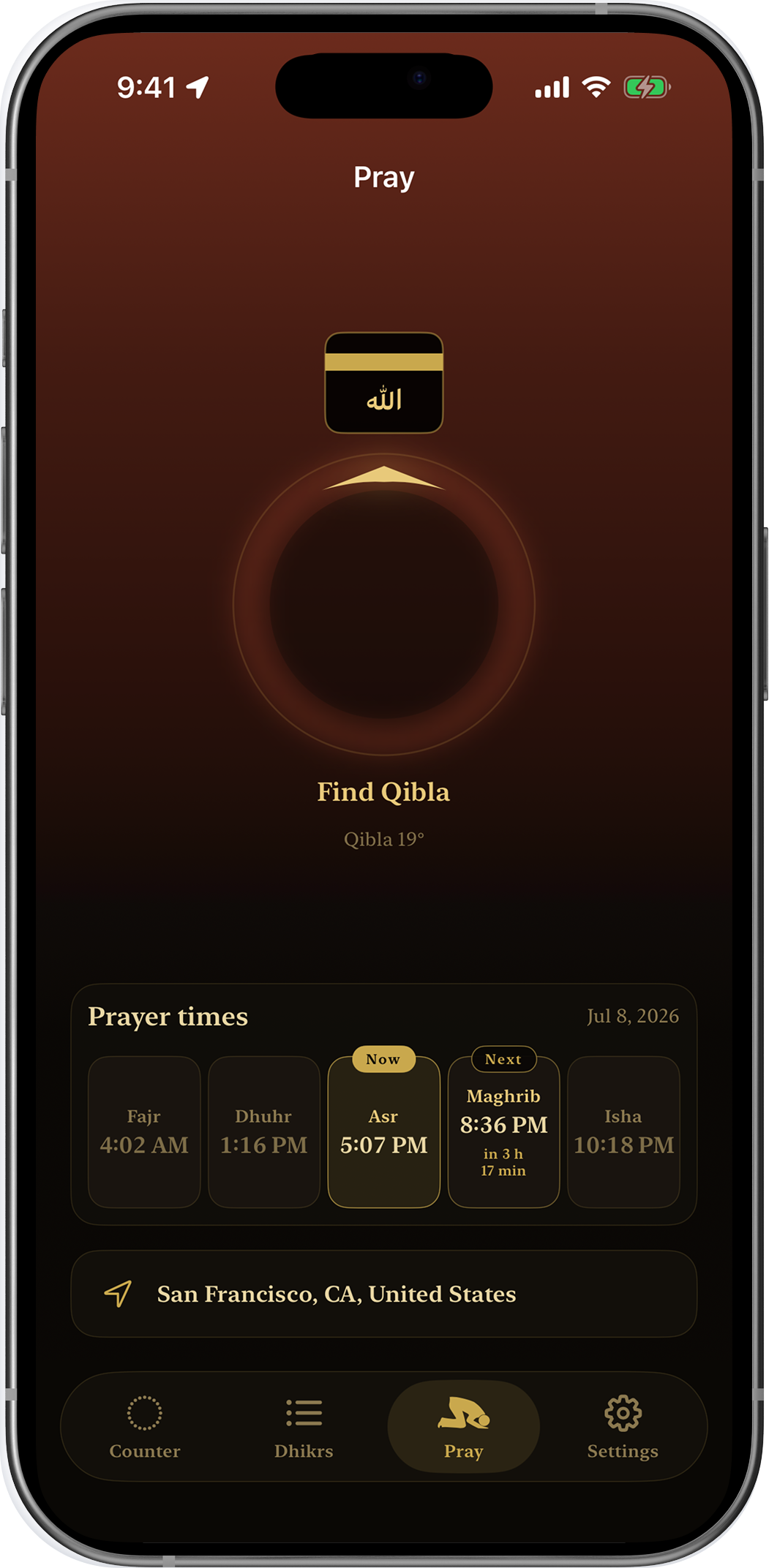 Tasbih Pro settings and premium screen